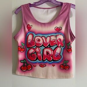SHEIN Pink 'Lover Girl' Kids Tank Top